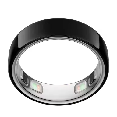 Black smart ring with dual optical sensors on inner surface | Smartring PH