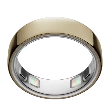 Gold smart ring with dual optical health sensors on inner surface | Smartring PH